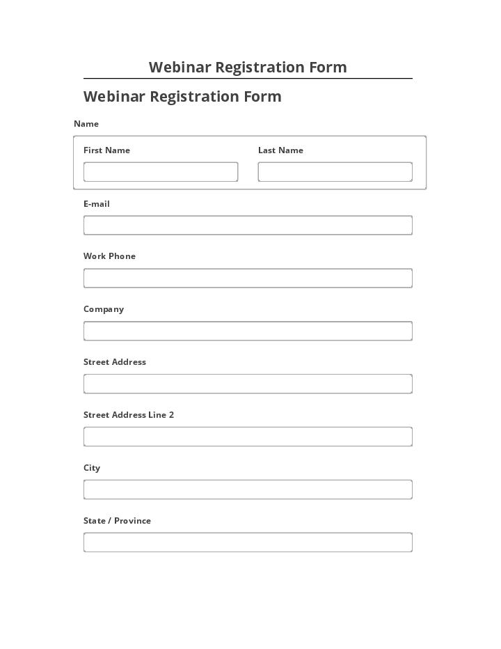Arrange Webinar Registration Form