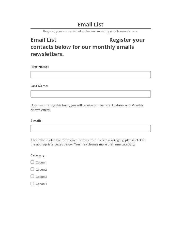 Integrate Email List with Microsoft Dynamics