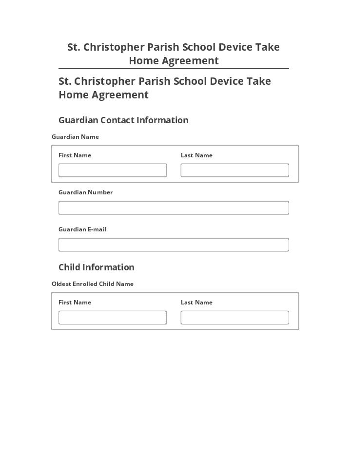 Integrate St. Christopher Parish School Device Take Home Agreement with Netsuite