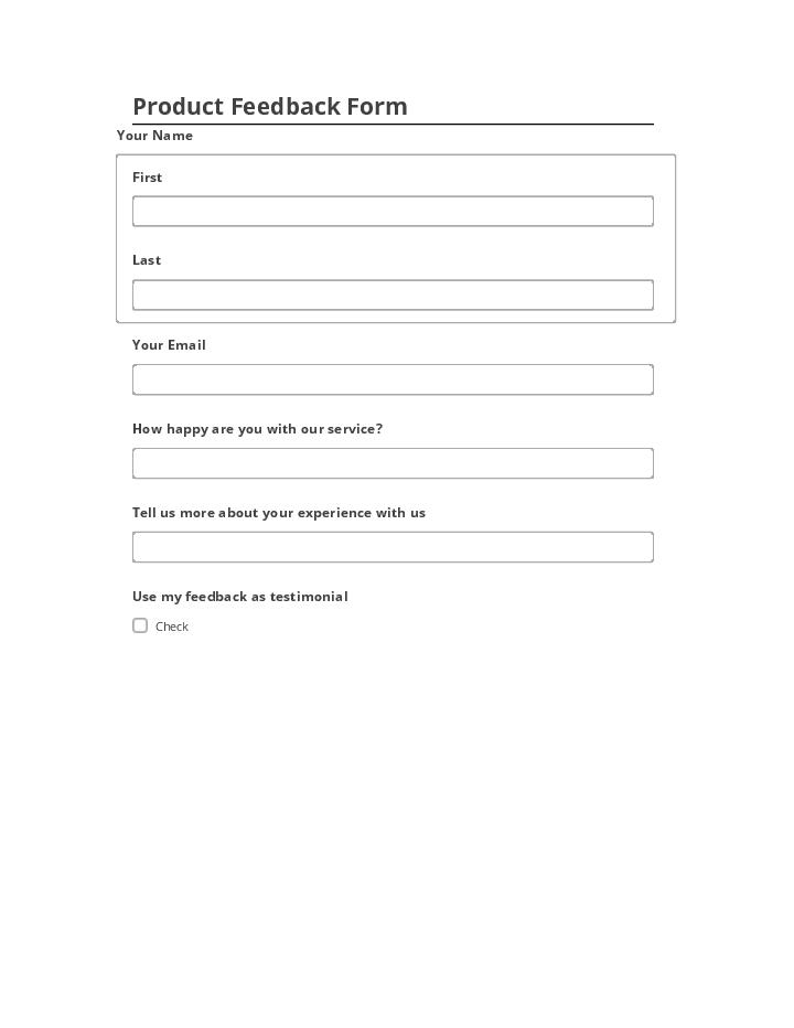 Synchronize Product Feedback Form with Netsuite