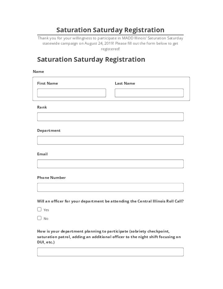 Export Saturation Saturday Registration to Netsuite