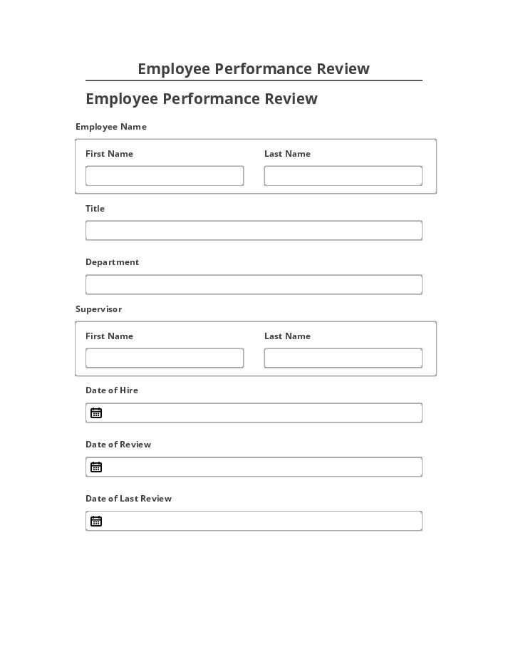 Arrange Employee Performance Review