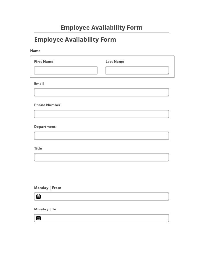 Archive Employee Availability Form to Salesforce