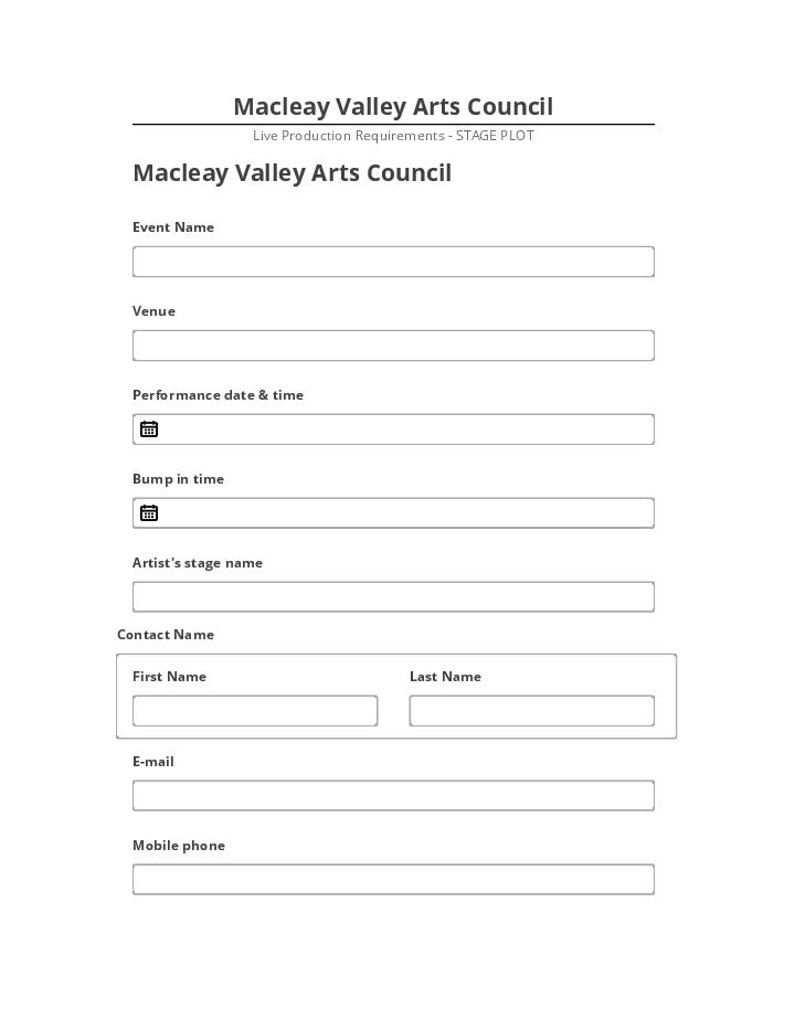 Pre-fill Macleay Valley Arts Council from Microsoft Dynamics