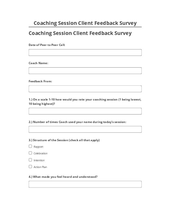 Arrange Coaching Session Client Feedback Survey in Salesforce