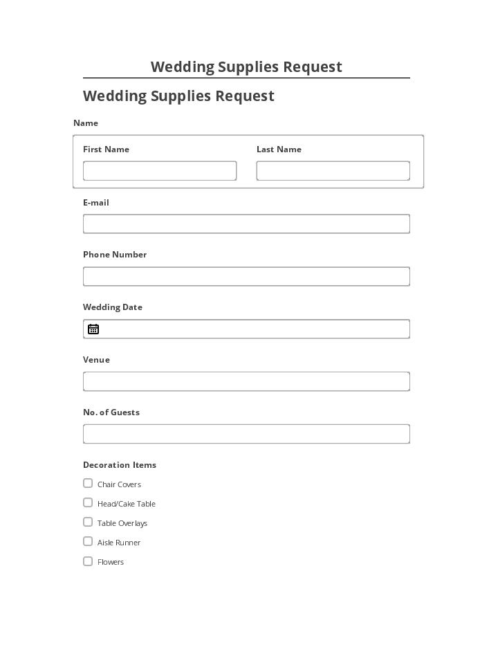 Manage Wedding Supplies Request in Salesforce