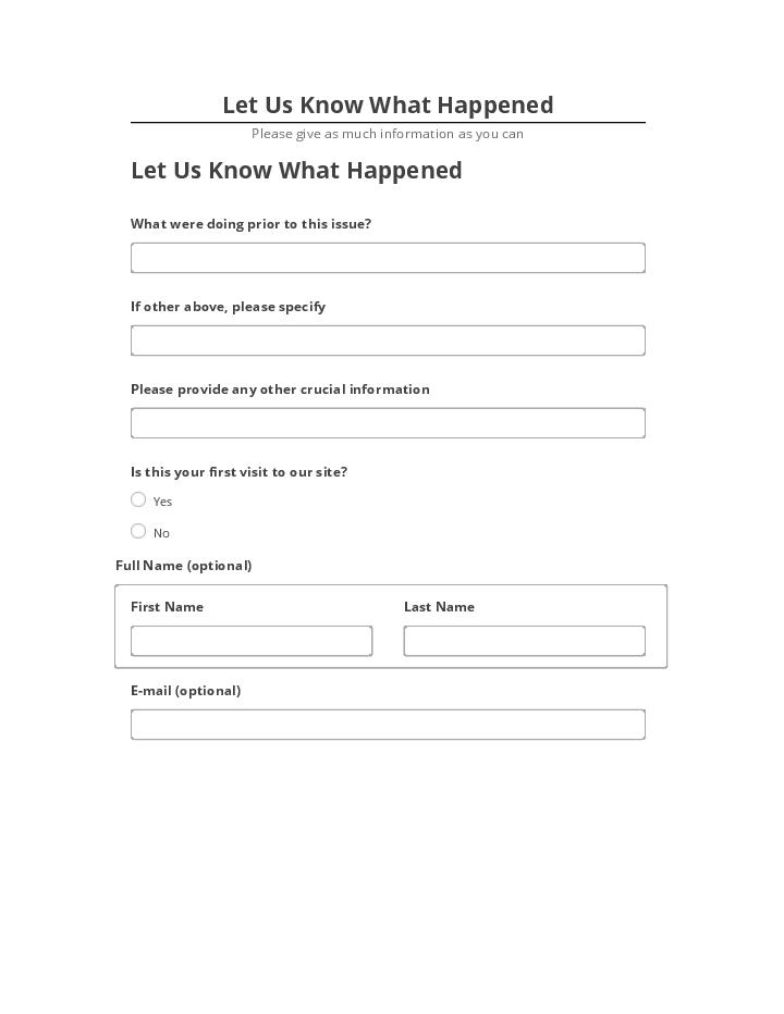 Incorporate Let Us Know What Happened in Netsuite