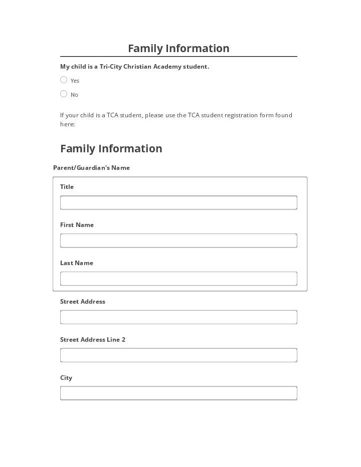 Update Family Information from Microsoft Dynamics