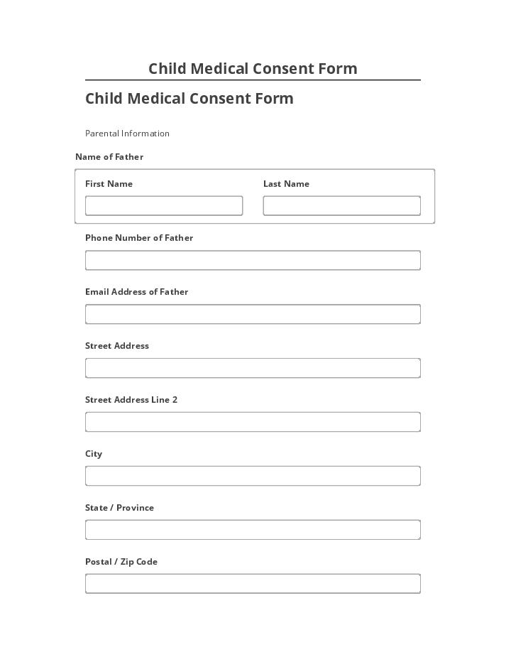 Synchronize Child Medical Consent Form with Salesforce