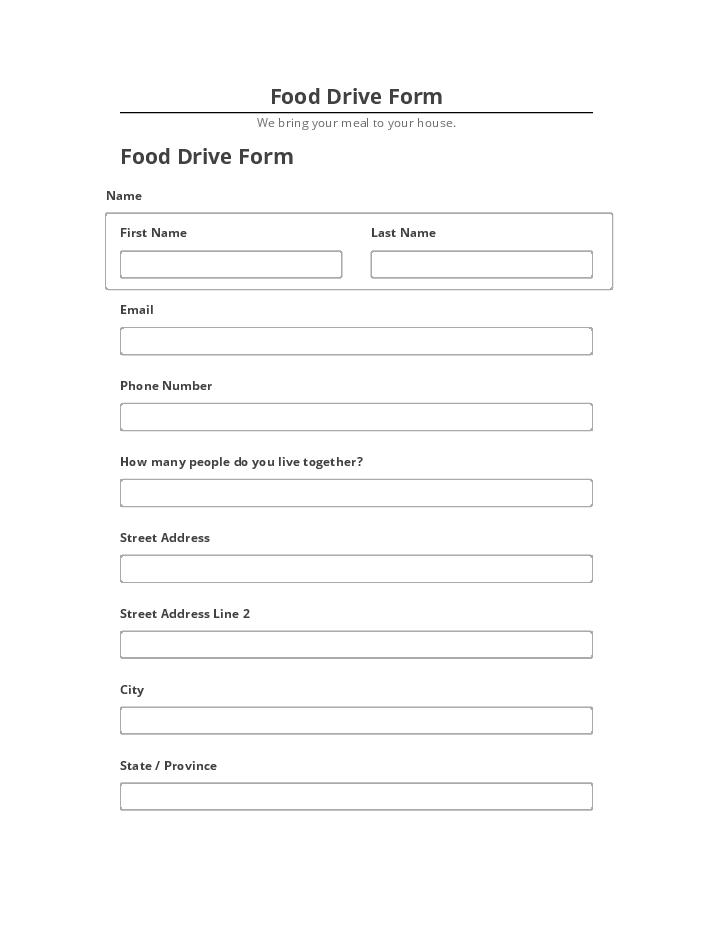 Extract Food Drive Form from Salesforce