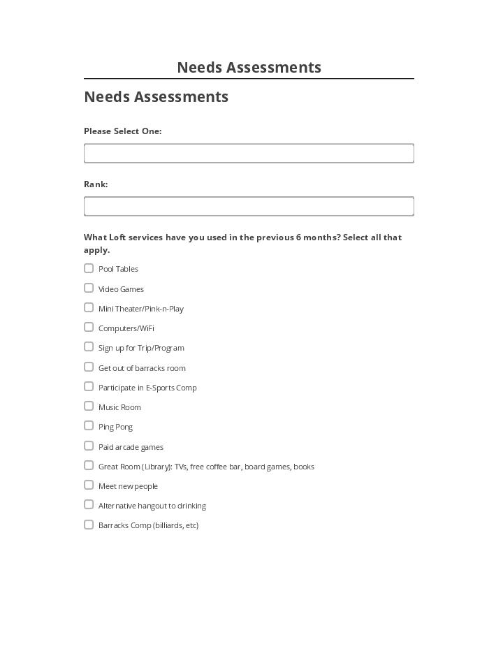 Incorporate Needs Assessments in Netsuite