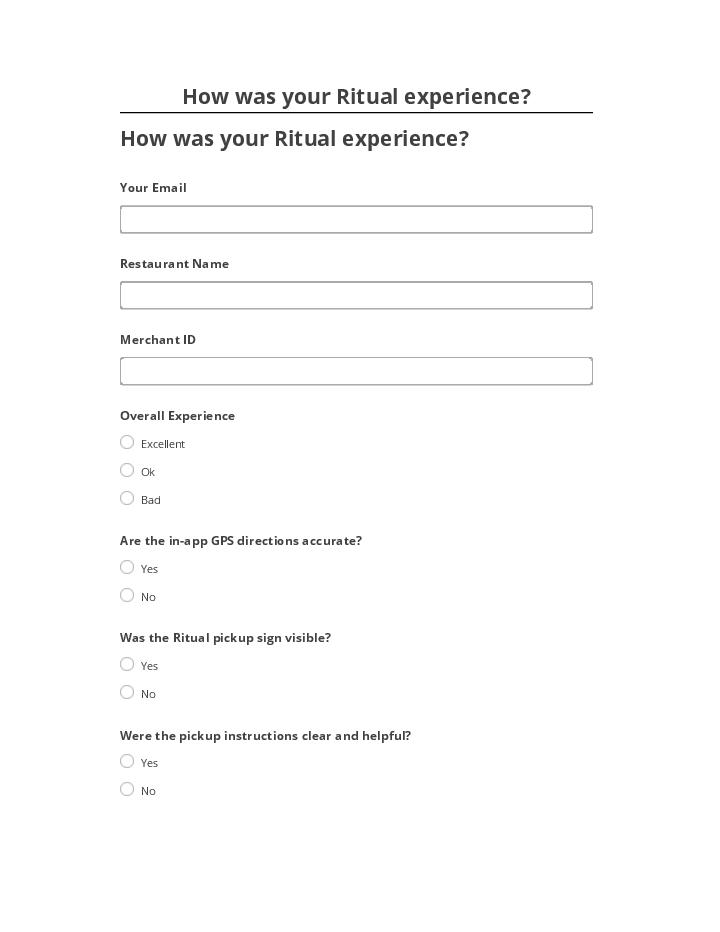 Incorporate How was your Ritual experience? in Netsuite