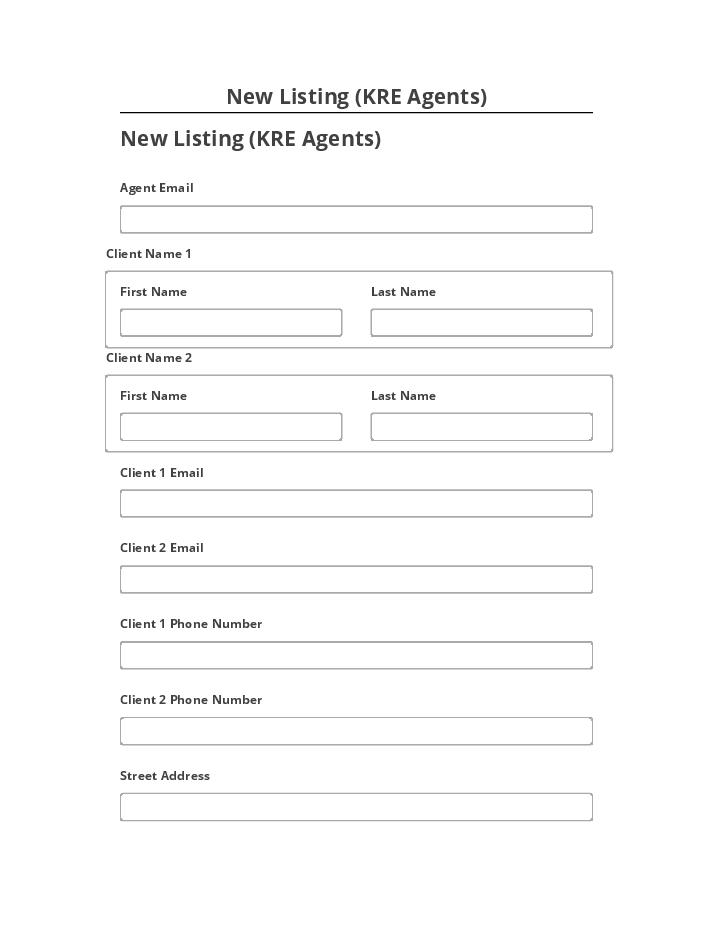 Arrange New Listing (KRE Agents)