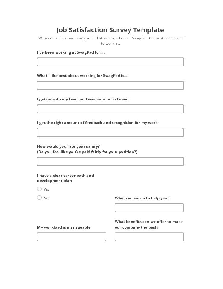 Integrate Job Satisfaction Survey Template with Salesforce