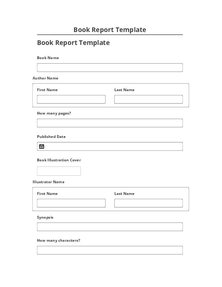 Arrange Book Report Template