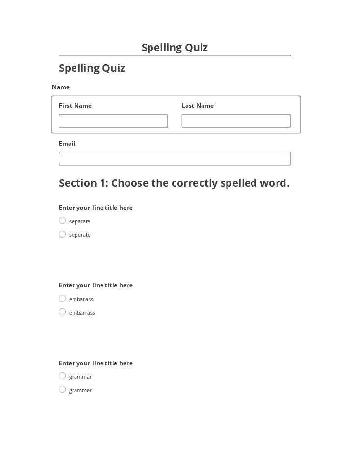 Arrange Spelling Quiz
