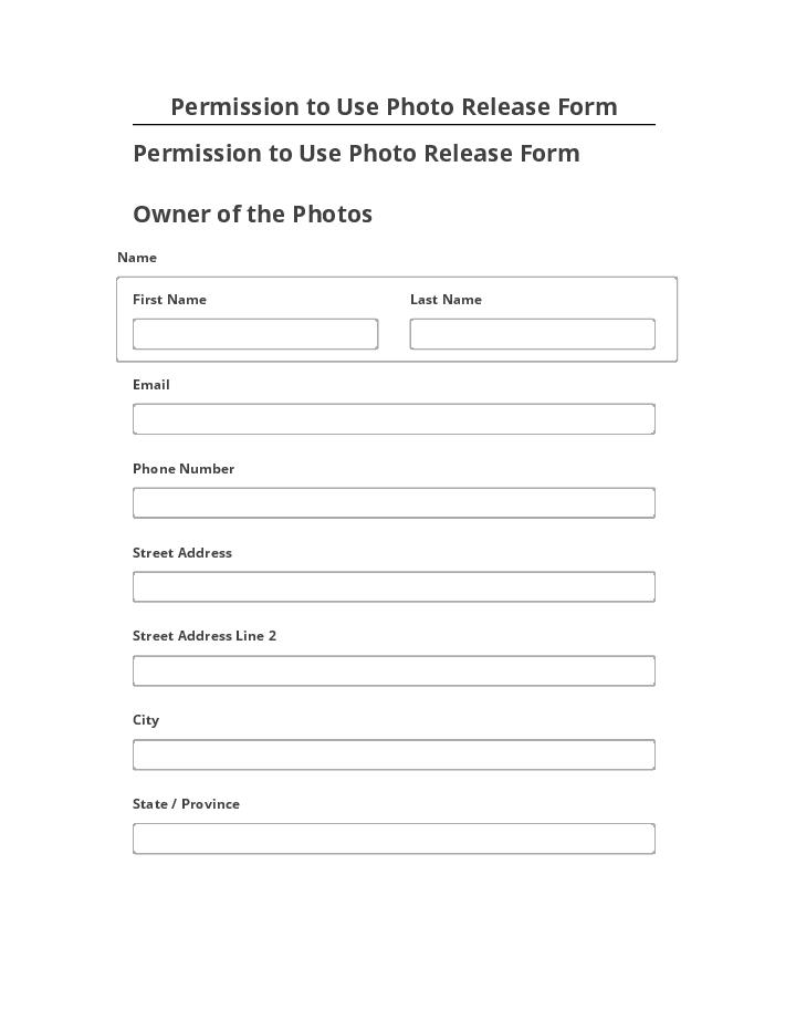 Manage Permission to Use Photo Release Form