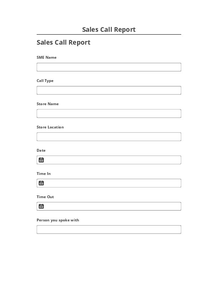 Update Sales Call Report from Salesforce