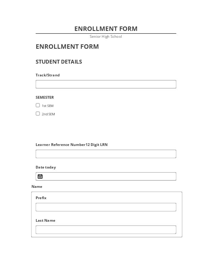 Synchronize ENROLLMENT FORM with Netsuite