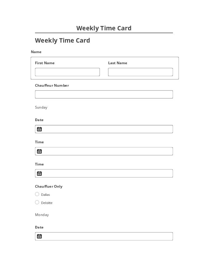 Arrange Weekly Time Card in Salesforce