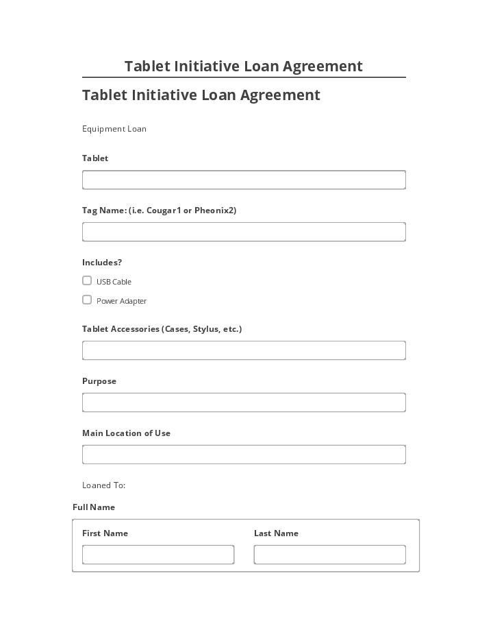 Synchronize Tablet Initiative Loan Agreement with Salesforce