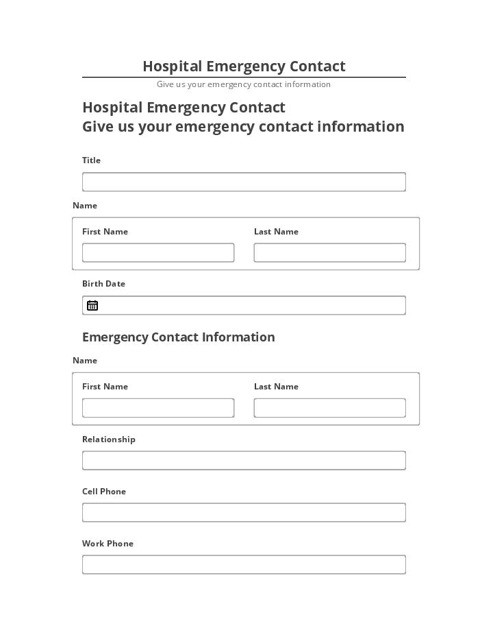 Export Hospital Emergency Contact to Netsuite