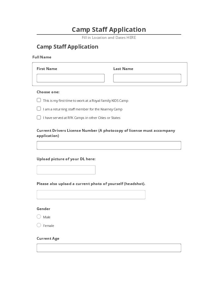 Arrange Camp Staff Application in Salesforce