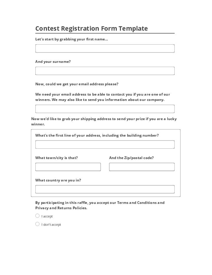Automate Contest Registration Form Template in Netsuite