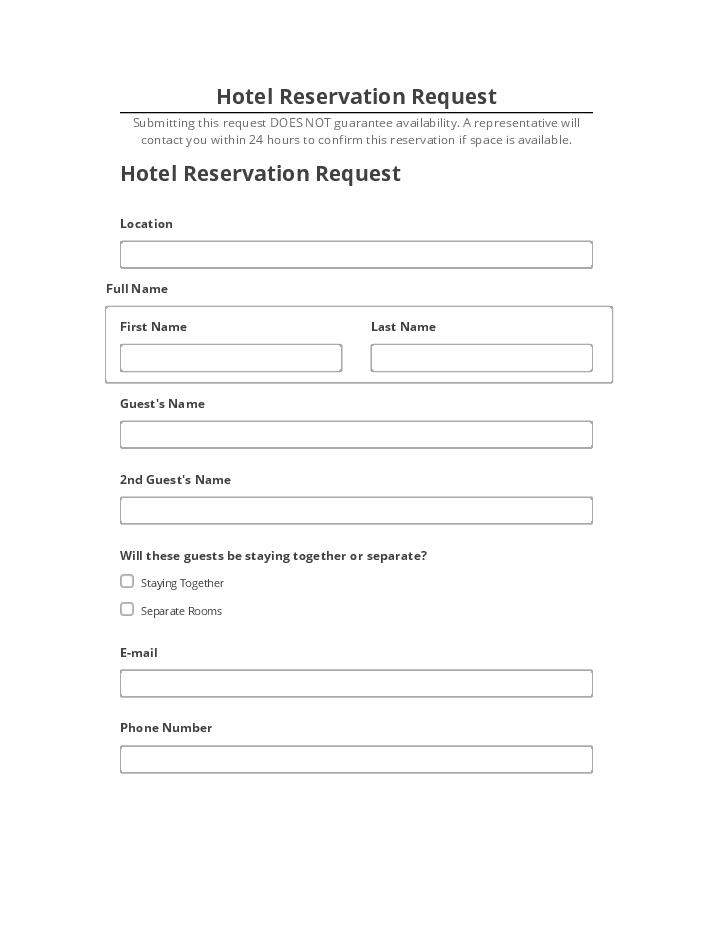 Pre-fill Hotel Reservation Request from Salesforce