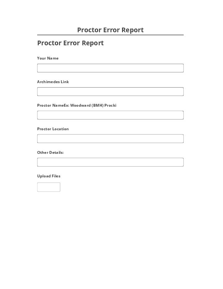 Update Proctor Error Report