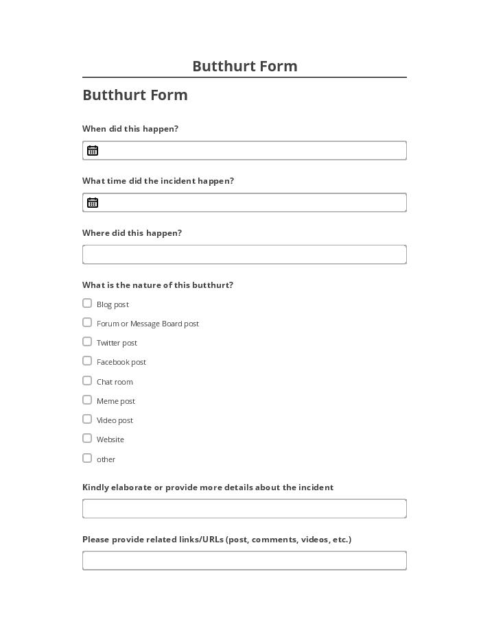 Manage Butthurt Form in Salesforce