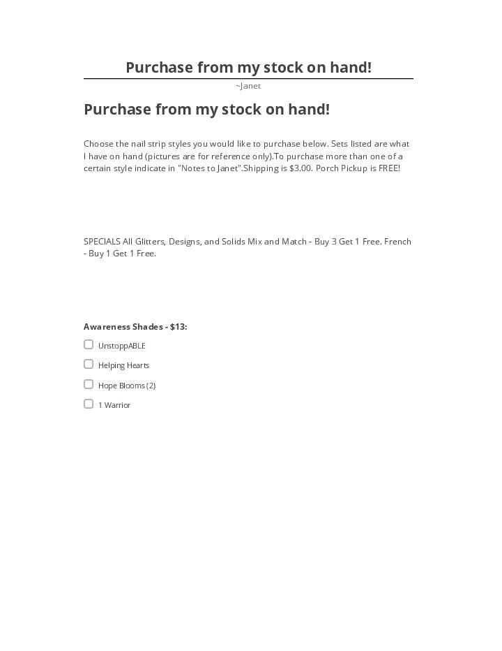 Arrange Purchase from my stock on hand! in Netsuite