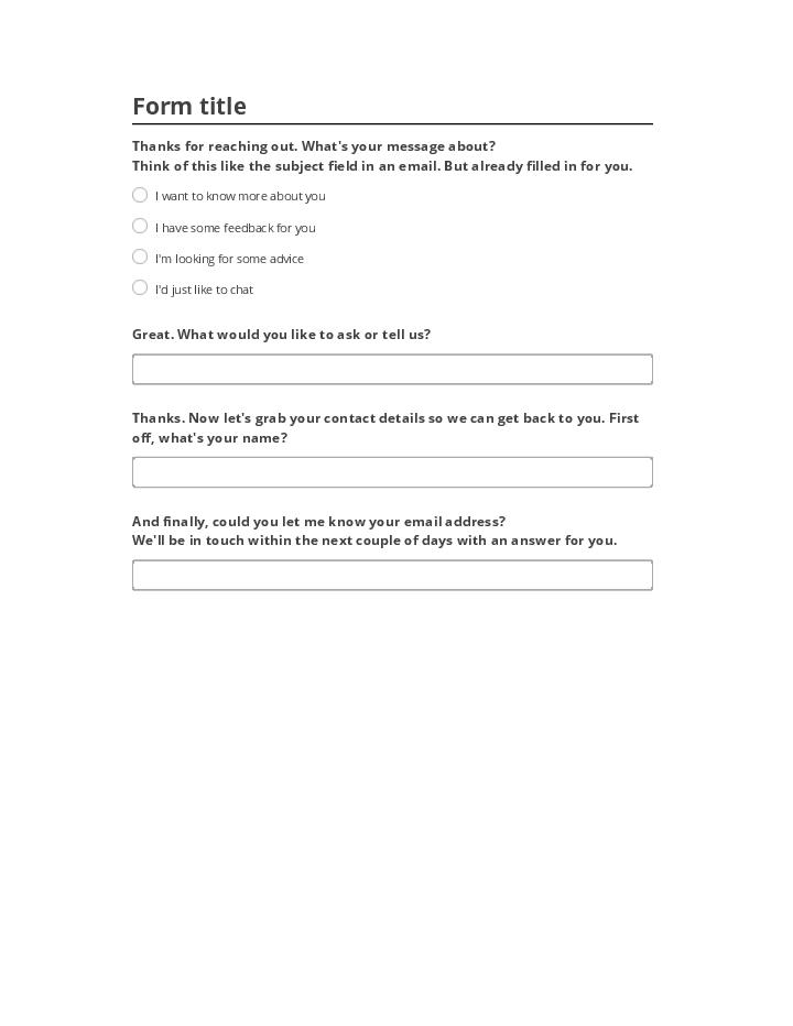 Synchronize Online Contact Form Template with Netsuite