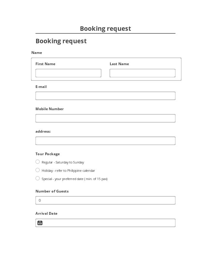 Integrate Booking request
