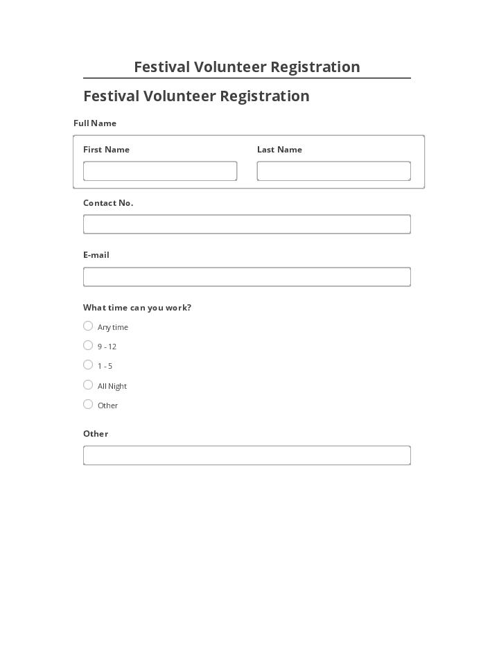Extract Festival Volunteer Registration from Netsuite