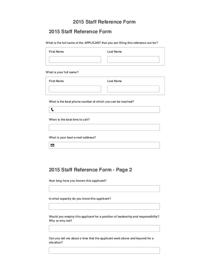 Arrange 2015 Staff Reference Form