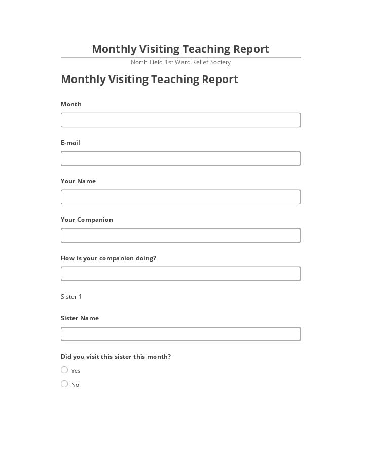 Integrate Monthly Visiting Teaching Report with Netsuite