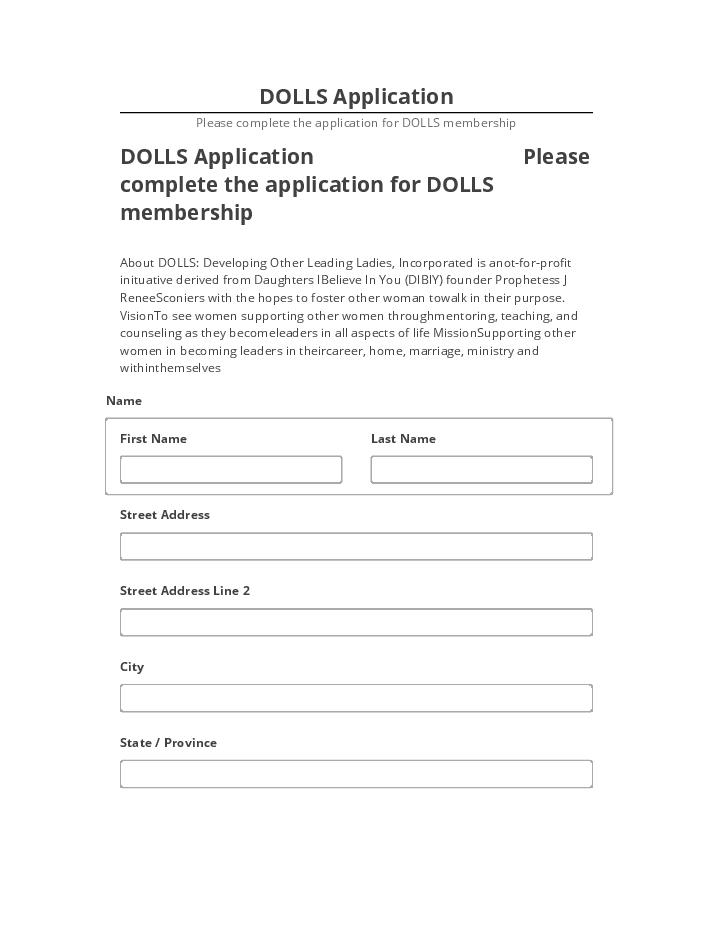 Pre-fill DOLLS Application from Microsoft Dynamics