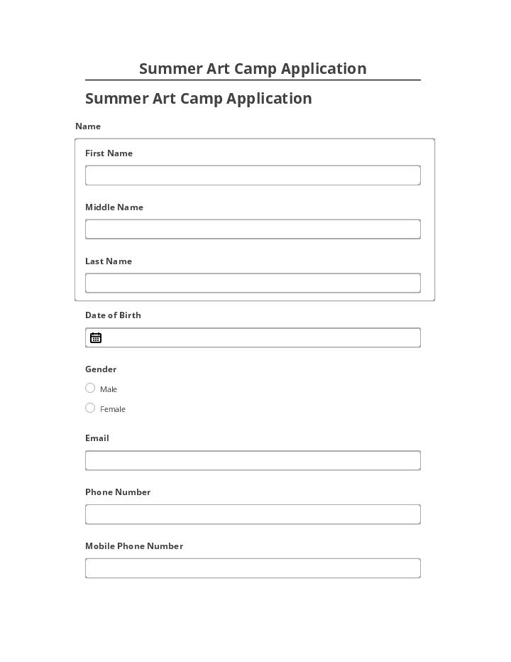 Automate Summer Art Camp Application