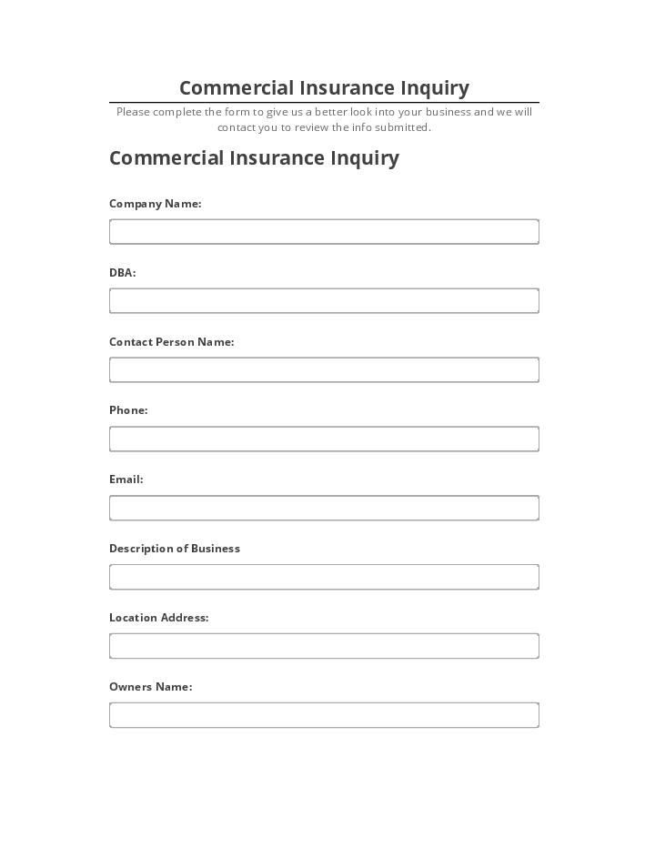 Integrate Commercial Insurance Inquiry