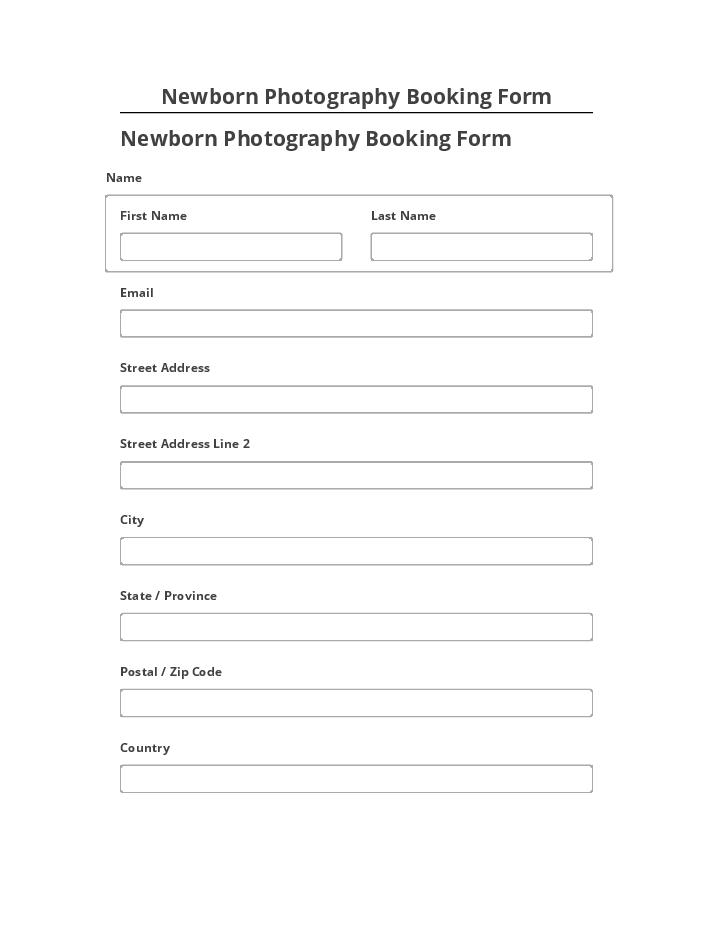 Arrange Newborn Photography Booking Form in Salesforce