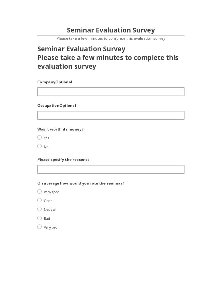 Pre-fill Seminar Evaluation Survey from Microsoft Dynamics