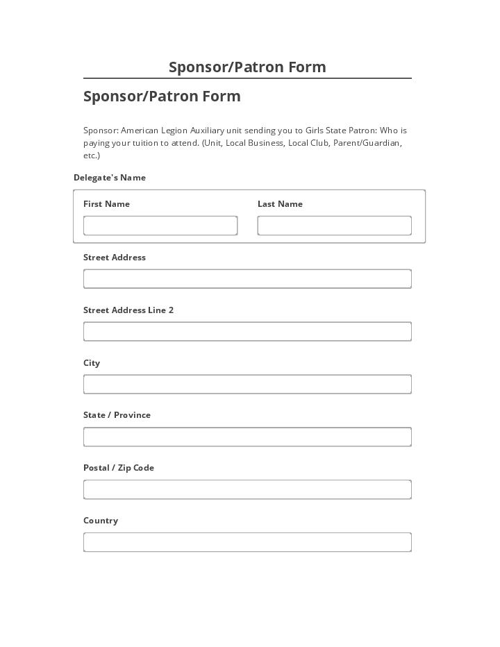 Archive Sponsor/Patron Form