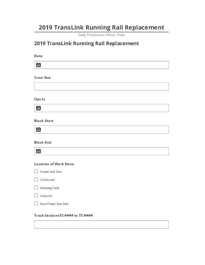 Extract 2019 TransLink Running Rail Replacement from Salesforce