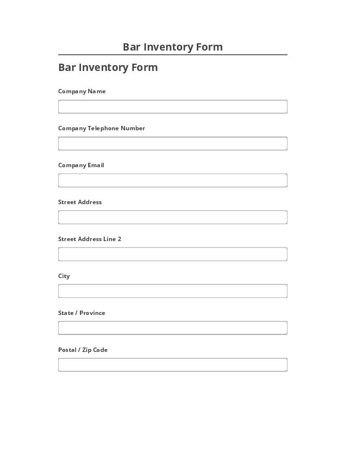 Pre-fill Bar Inventory Form from Salesforce