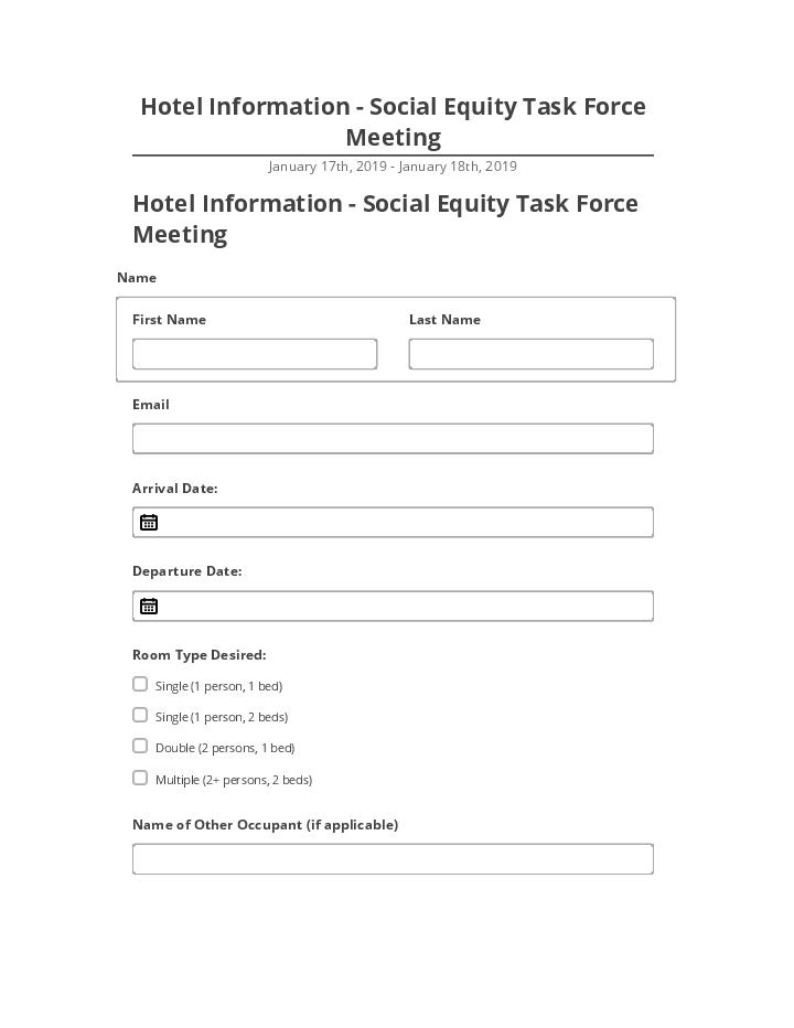 Export Hotel Information - Social Equity Task Force Meeting to Salesforce