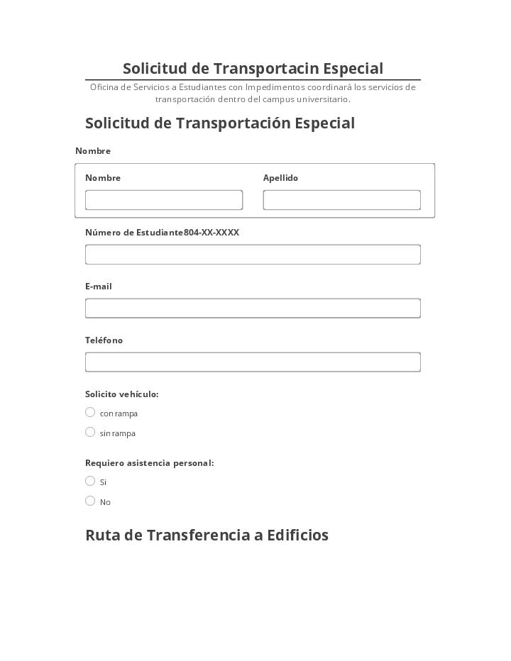 Extract Solicitud de Transportacin Especial from Netsuite