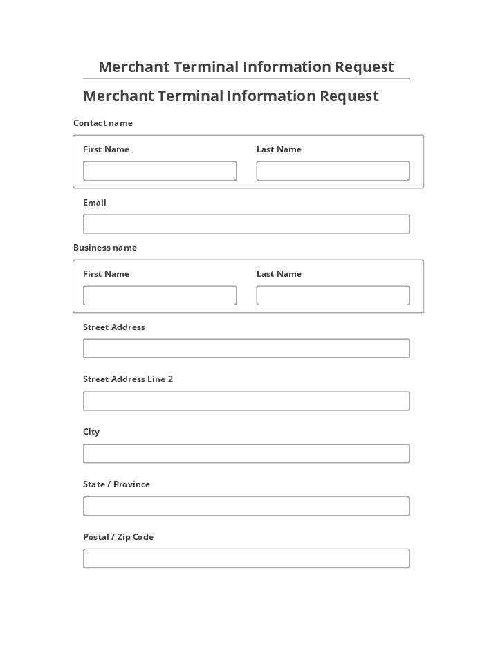 Export Merchant Terminal Information Request to Salesforce