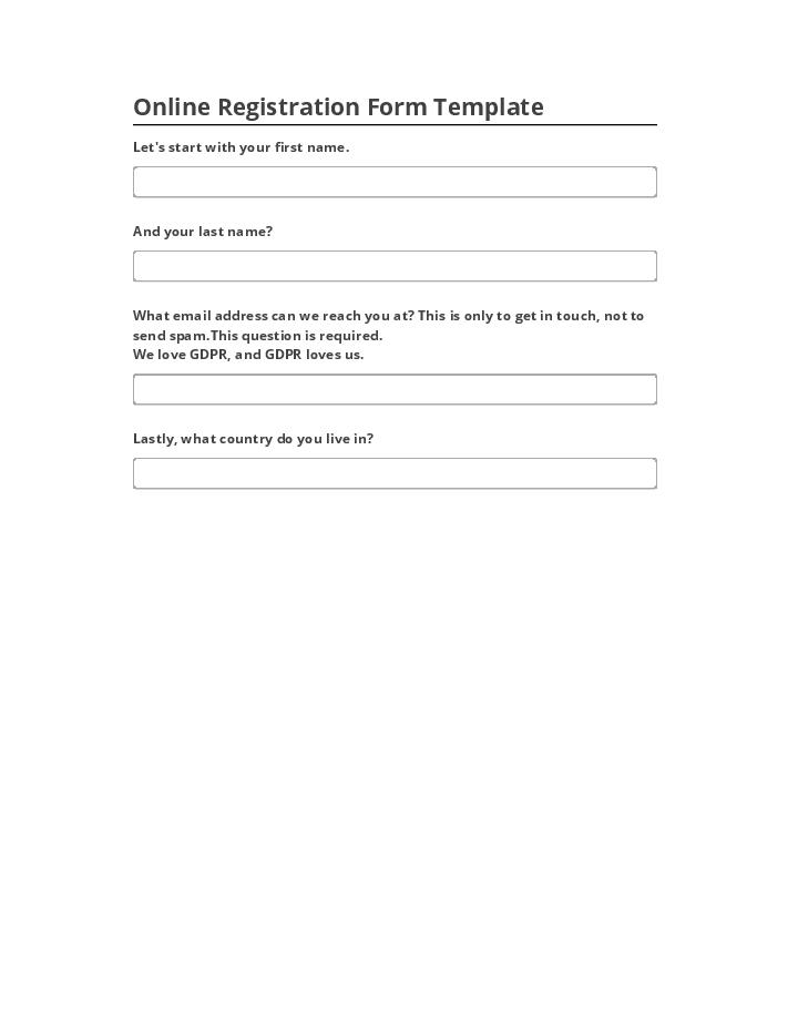 Update Online Registration Form Template from Salesforce