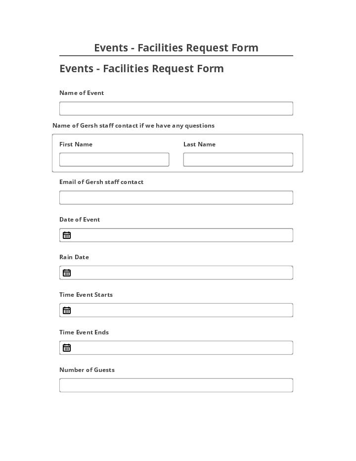 Export Events - Facilities Request Form